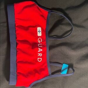 Speedo Red and Navy Lifeguard Swim Top